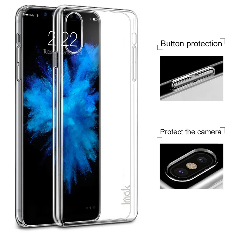 Для iPhone X чехол IMAK износостойкие Pro Прозрачный Кристалл Жесткий телефона для |