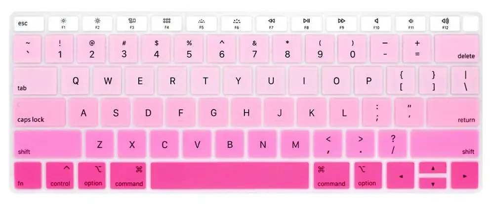 Gradient Pink Красочная мягкая силиконовая клавиатура для MacBook New Air 13 с retina& Touch ID A1932 английская градиентная клавиатура - Цвет: Gradient Pink