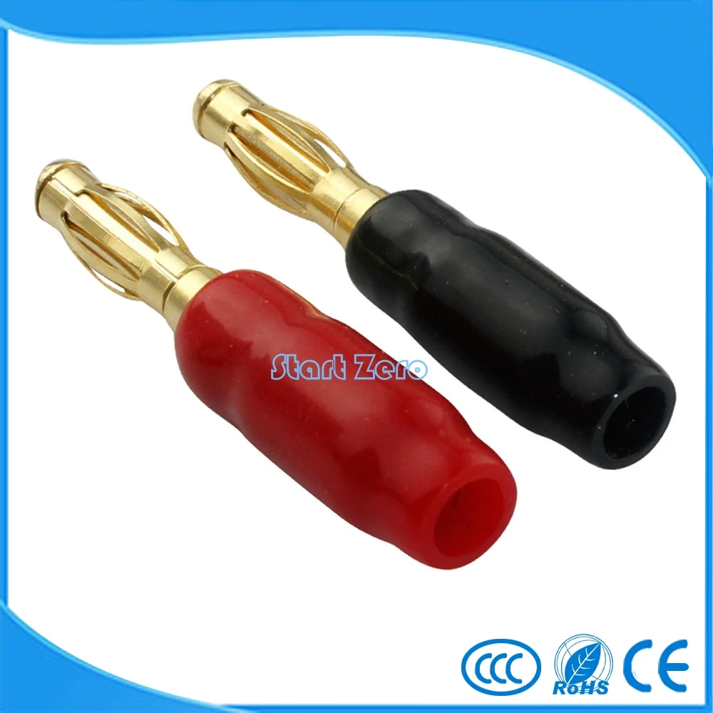1 пара коннектор типа банан для акустической системы с позолоченным покрытием |
