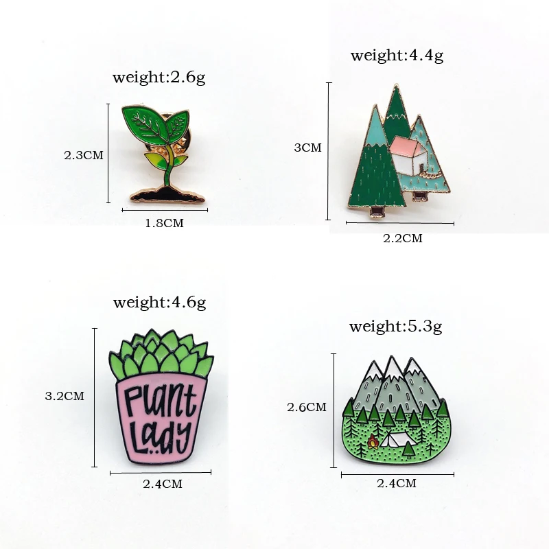 Cartoon Enamel Pins Mountain Peak Plant Lady Button Badges Brooch Bag Hat Shirt Jewelry Fashion Trinket For Friends | Украшения и