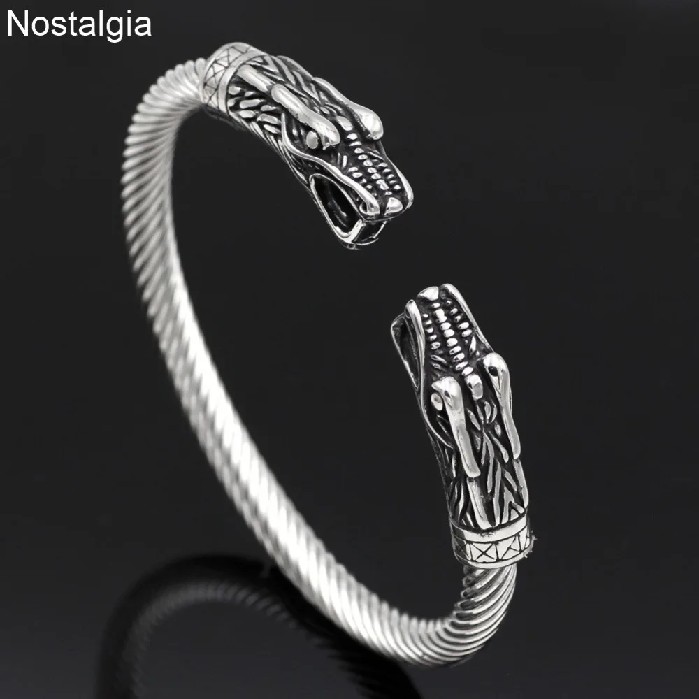 Дракон Ворон и волк амулет викингов браслет Joyeria De Acero неизбежный для женщин