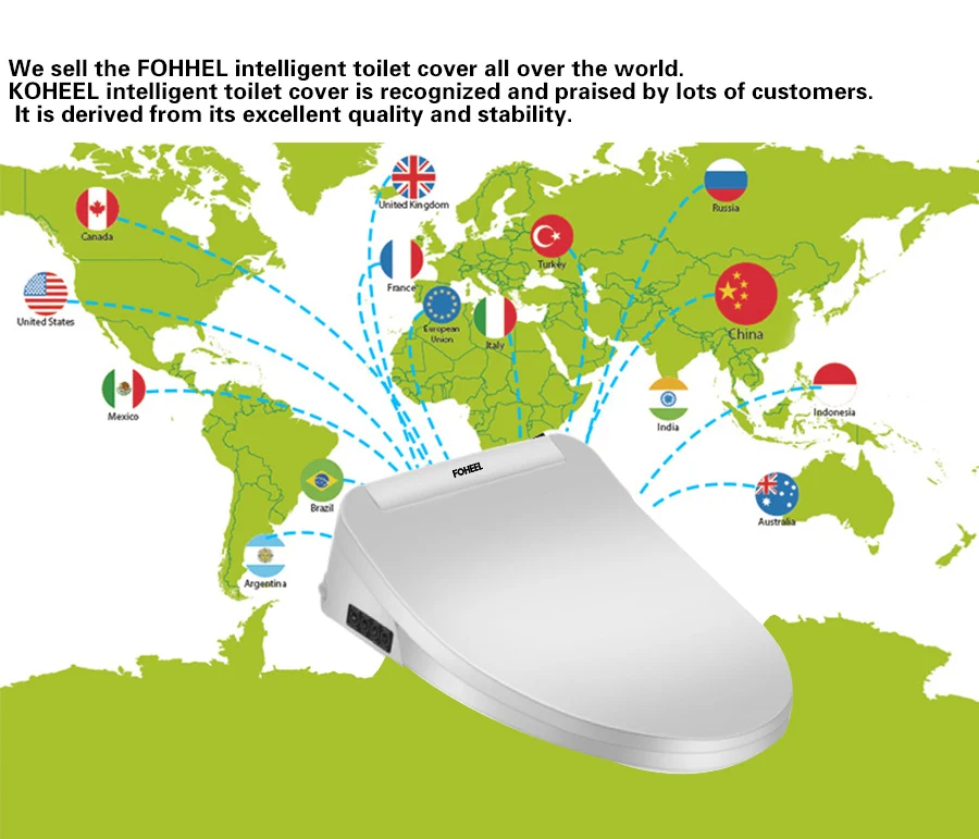 FOHEEL смарт-крышка для унитаза, Электронная Крышка для биде, чистое сухое сиденье с подогревом, wc "умное" сиденье для унитаза, крышка для ванной комнаты