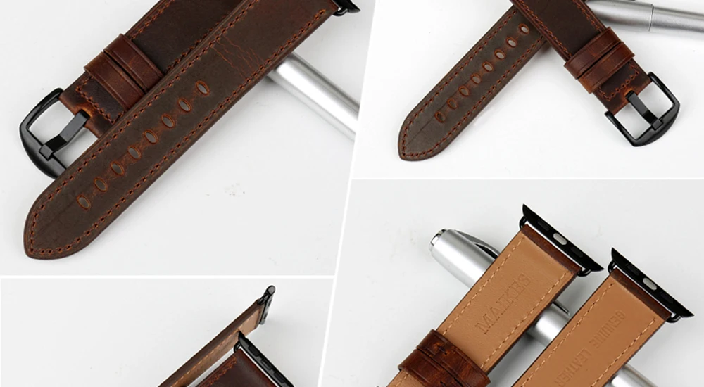 MAIKES специальные кожаные ремешки для часов Apple Watch Band 44 мм 40 мм/42 мм 38 мм серия 4 3 2 1 iWatch для ремешок для часов аpple