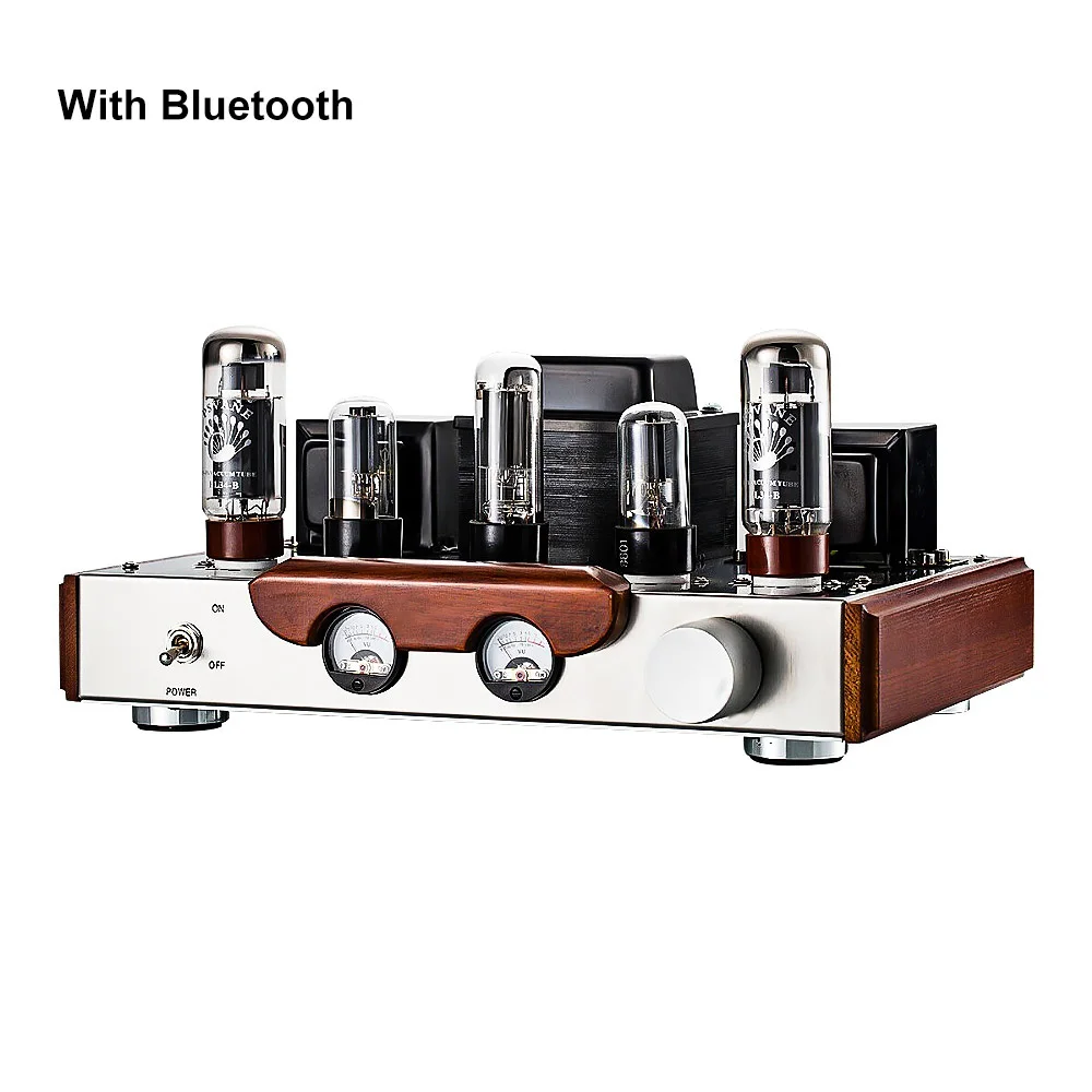 With Bluetooth AIYIMA EL34 вакуумные ламповые усилители Bluetooth 4,2 Amplificador класса A электронная трубка Hi-Fi усилитель звука DIY домашний аудио динамик - Цвет: With Bluetooth