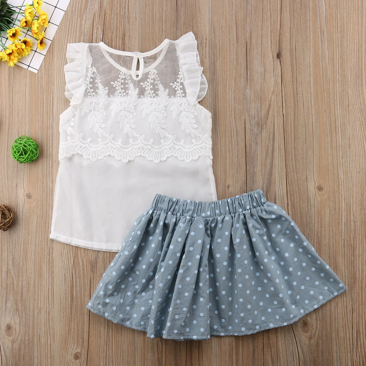 Детская юбка-футболка с кружевом | одежда и обувь