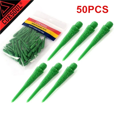 green 50pcs Cuesul 50 шт. нейлоновая дротика с мягким наконечником для электронной Дротика s Аксессуары для игры в Дартс для Дротика настольные игры 6 цветов - Цвет: green 50pcs