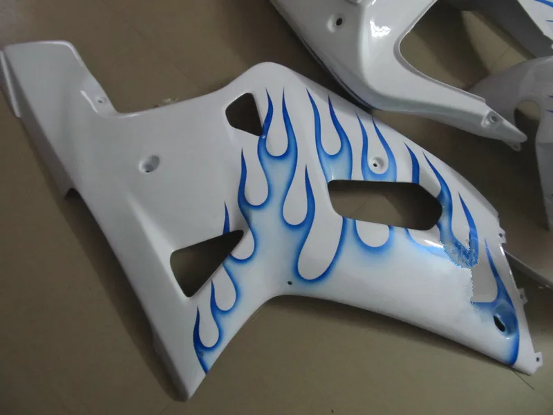 Обтекатель для мотоцикла комплект GSXR600 750 K1 01 02 03 GSXR 600 GSXR750 2001 2003 Blue flames white