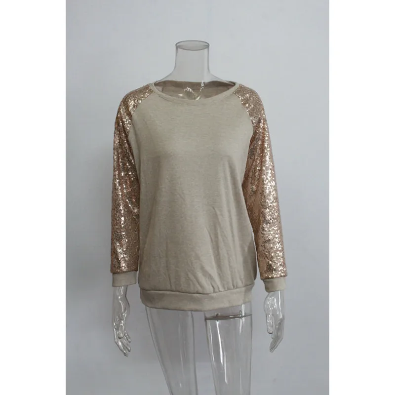 Дропшиппинг женская бежевая футболка с круглым вырезом лоскутные Футболки