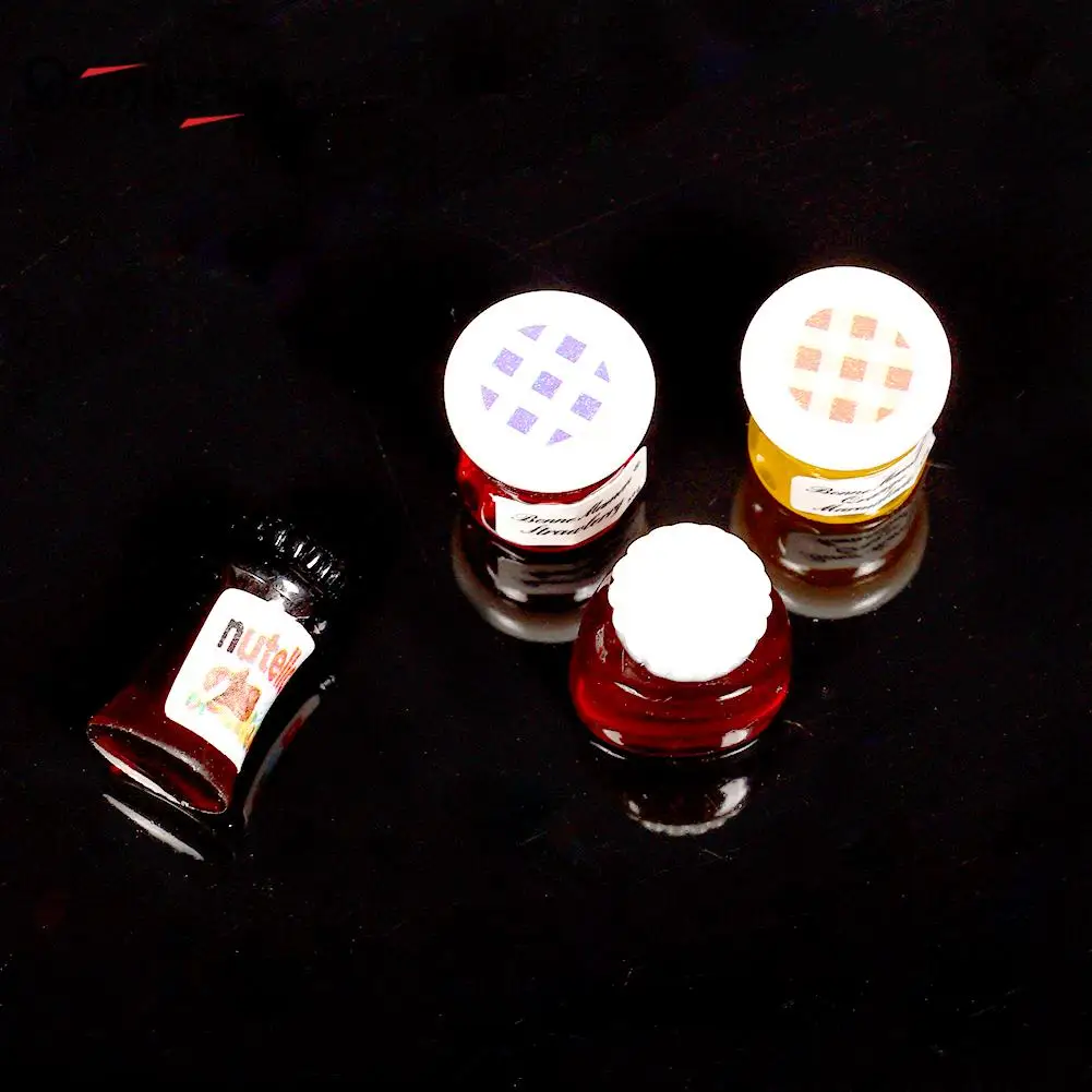 4 шт. Миниатюрный 1:12 Miniatura кукольный домик кофе jam Jar бутылка для хранения DIY Миниатюрный 1:12 еда для кукольного домика украшения Аксессуары