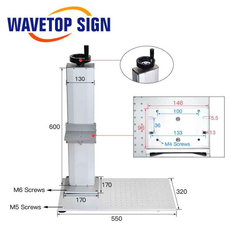WaveTopSign 20 Вт 30 Вт волоконный лазерный знак машина корпус+ блок управления+ подъемный Рабочий стол+ лазерный путь+ алюминиевая пластина база может использовать Макс лазер