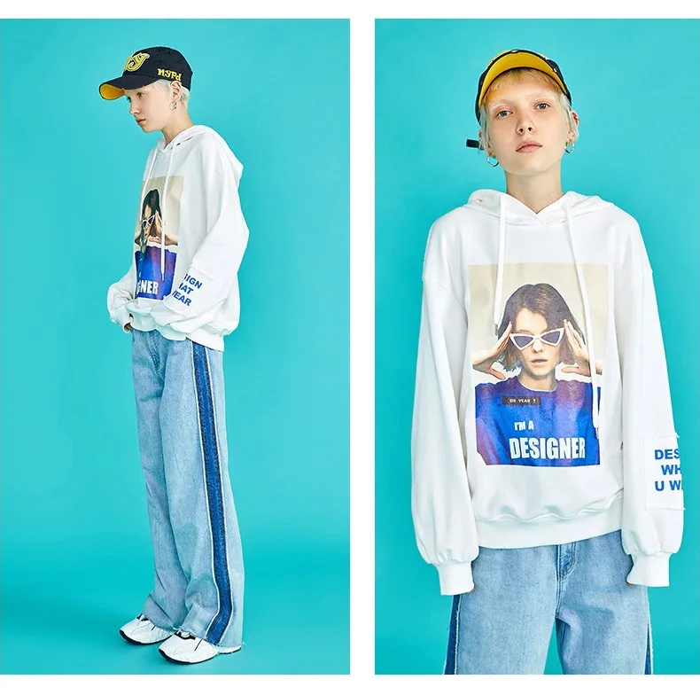 Toyouth New Autumn Fashion Kroean Women Sweatshirts Letters Long Sleeve Hoodies Cropped Hoodie Streetwear Plus Size Tops