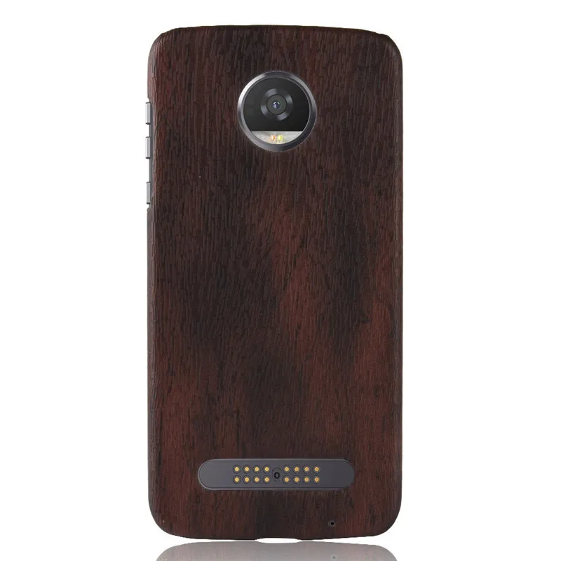 Кожаный чехол Luxuryr в стиле ретро с изображением деревянного зерна для Motorola Moto Z Z2