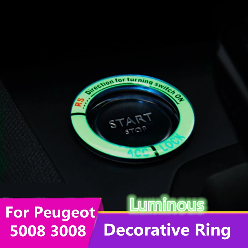 Для peugeot 5008 3008 GT Авто старт стоп кольцо светящаяся декоративная рамка светящаяся наклейка кристалл эпоксидная