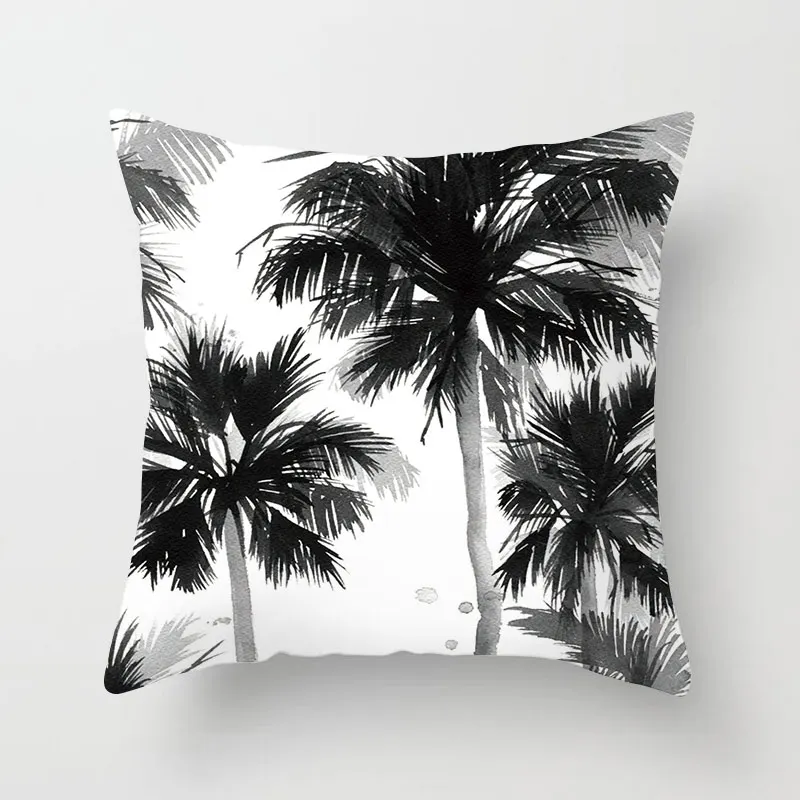 12 Черный и белый Palm Tree Корона Роуз наволочки современный Стиль 20 Стиль s Наволочки 44X44 см диван украшения для стула - Цвет: 12