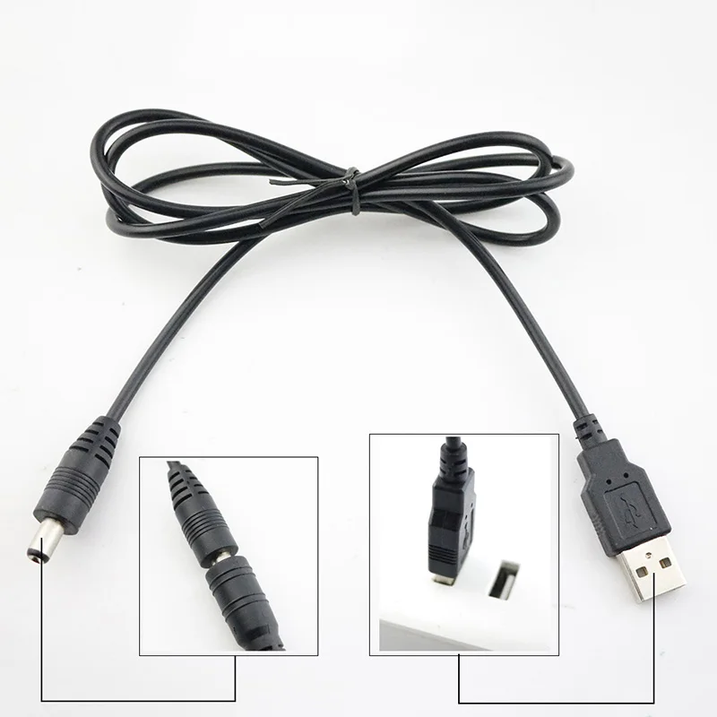 1 м 2 3 5 10 черный usb порт В 5*2 мм цилиндрический кабель питания коннектор для