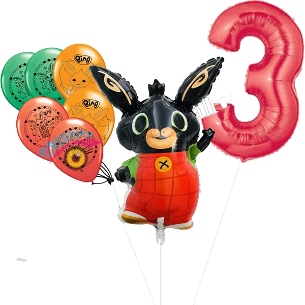 8pcs 3 Bing Bunny Sula Elephant Balloon мультфильм кролик воздушный шар в форме животного игрушки для детей 1-й День рождения воздушные шары для украшения - Цвет: 8pcs 3