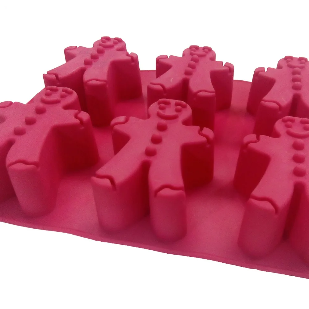 11 inch Gingerbread Man 6 Cup Non-Stick Cake Silicone Mold Chocolate Fondant Molde De for Kitchen Baking Accessories |