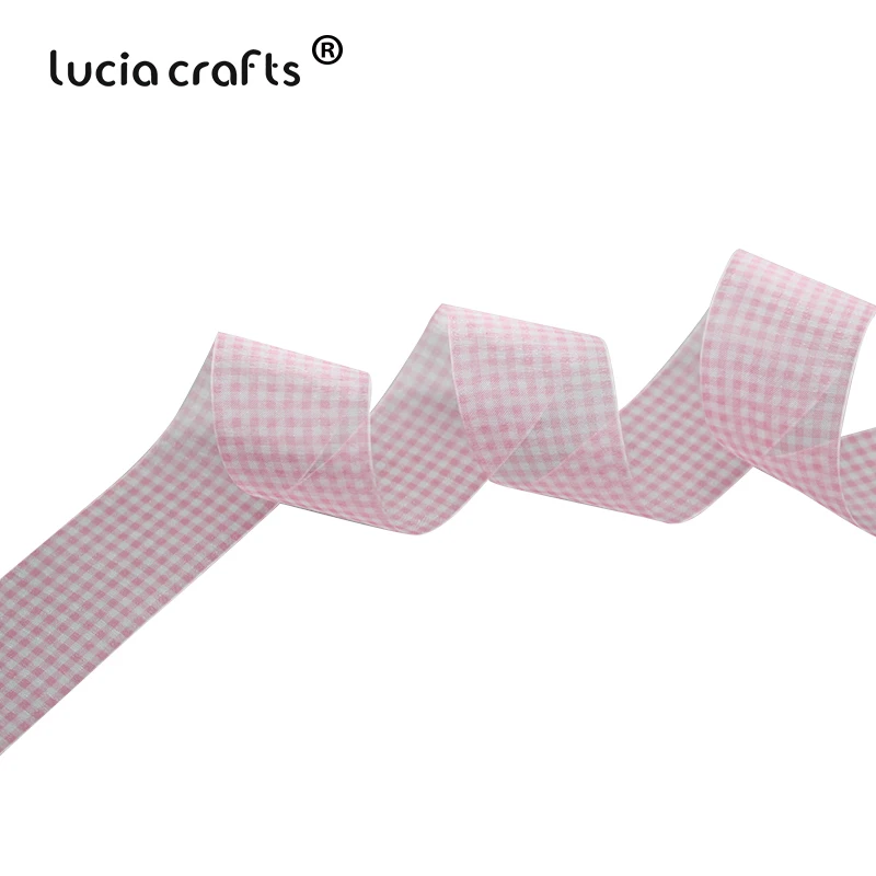 Lucia crafts 5 ярдов/6 ярдов 40 мм органза ленты для Свадьбы вечерние украшения сетчатая лента бант для волос подарочная упаковка аксессуары P0304