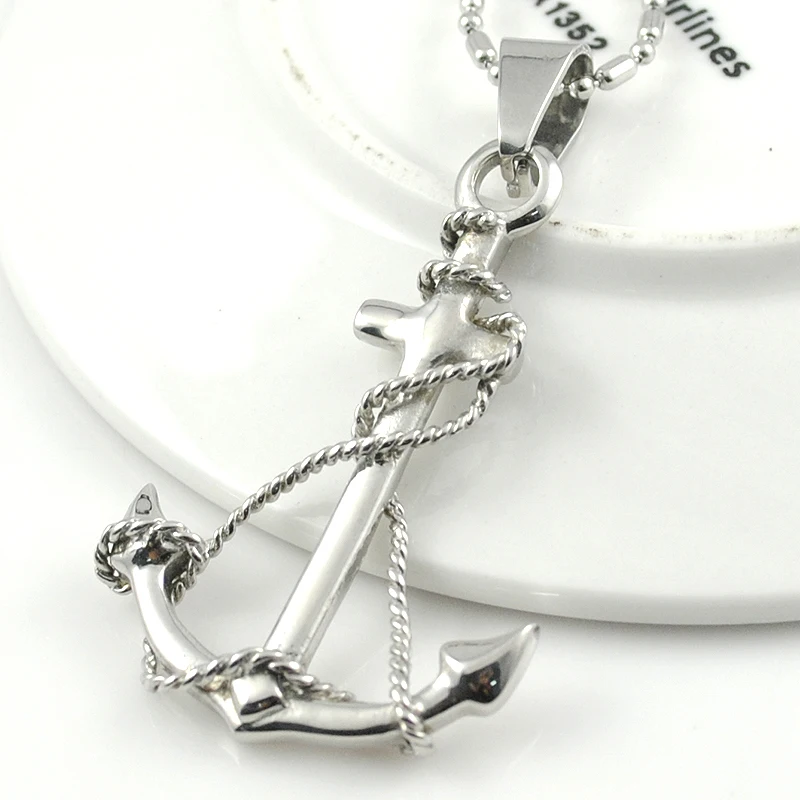 Ожерелье с подвеской AMUMIU якорь золотистого цвета модные байкерские украшения