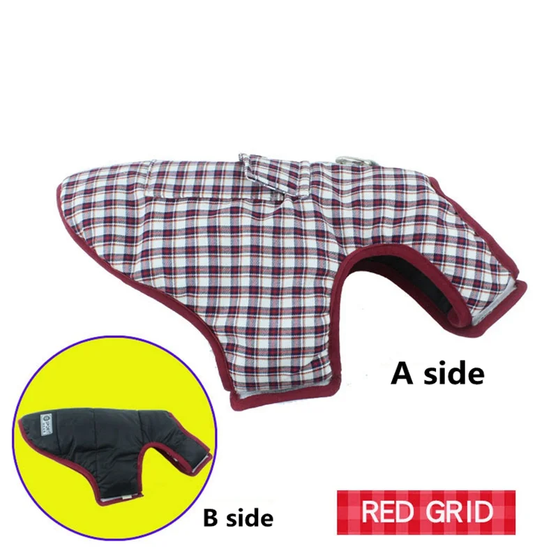 Red Grid Чихуахуа мопса одежда плед зимняя одежда для собаки теплая для маленьких средних больших собак кошек щенок йоркширского терьера пальто XS-3XL - Цвет: Red Grid