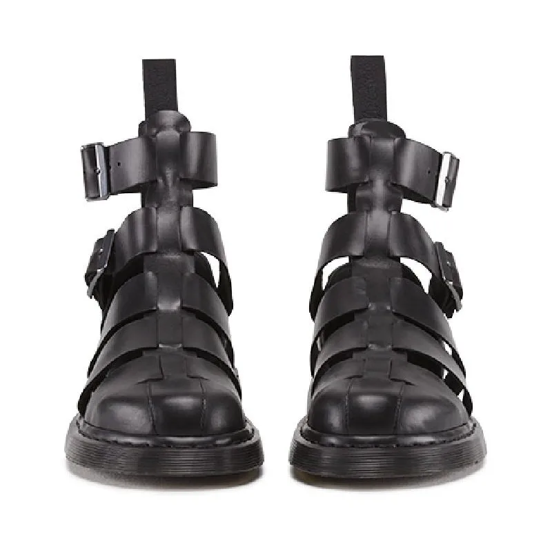 Мужские летние сандалии-гладиаторы с круглым носком на толстой платформе