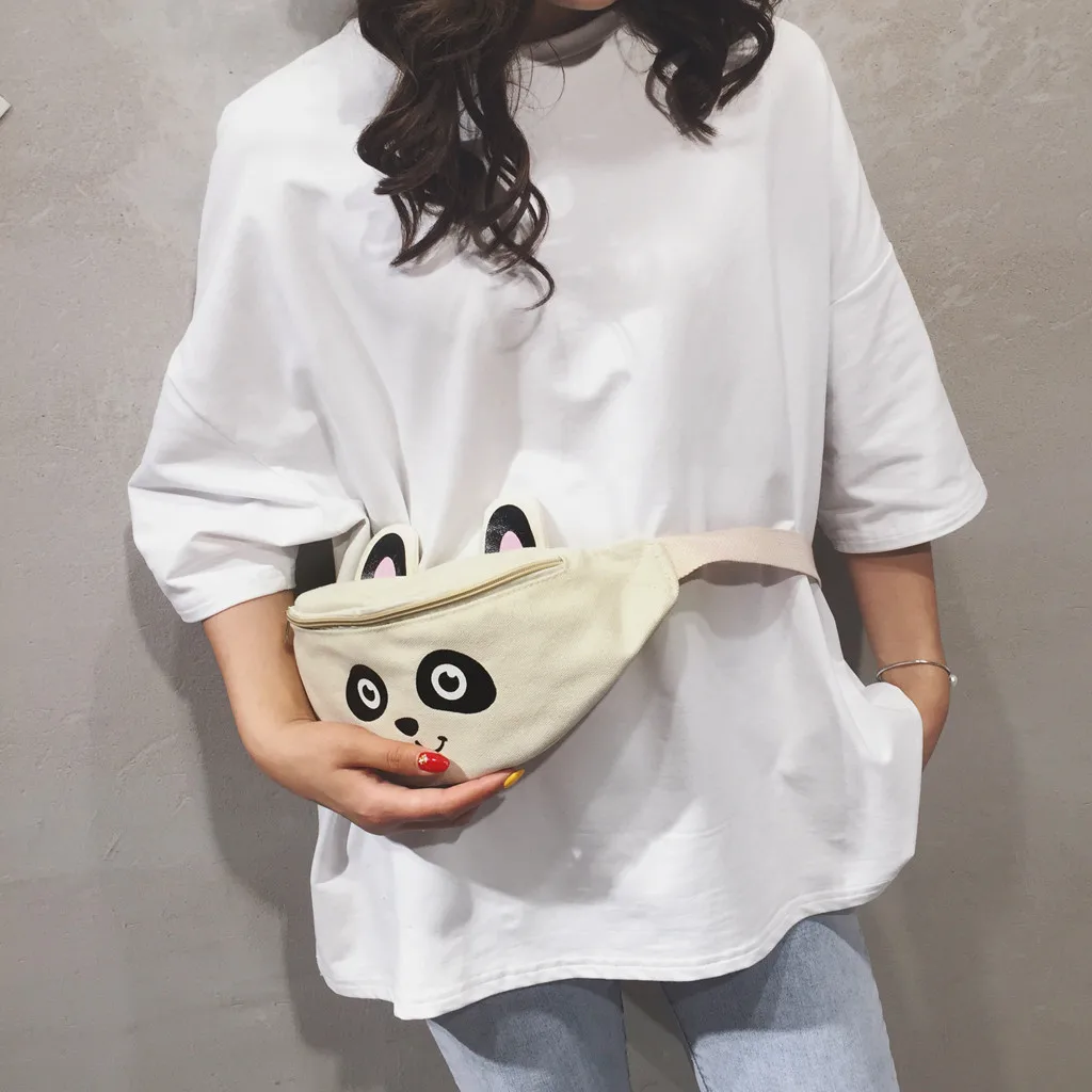 2019 многофункциональная модная поясная сумка женская Панда холщовая нагрудная
