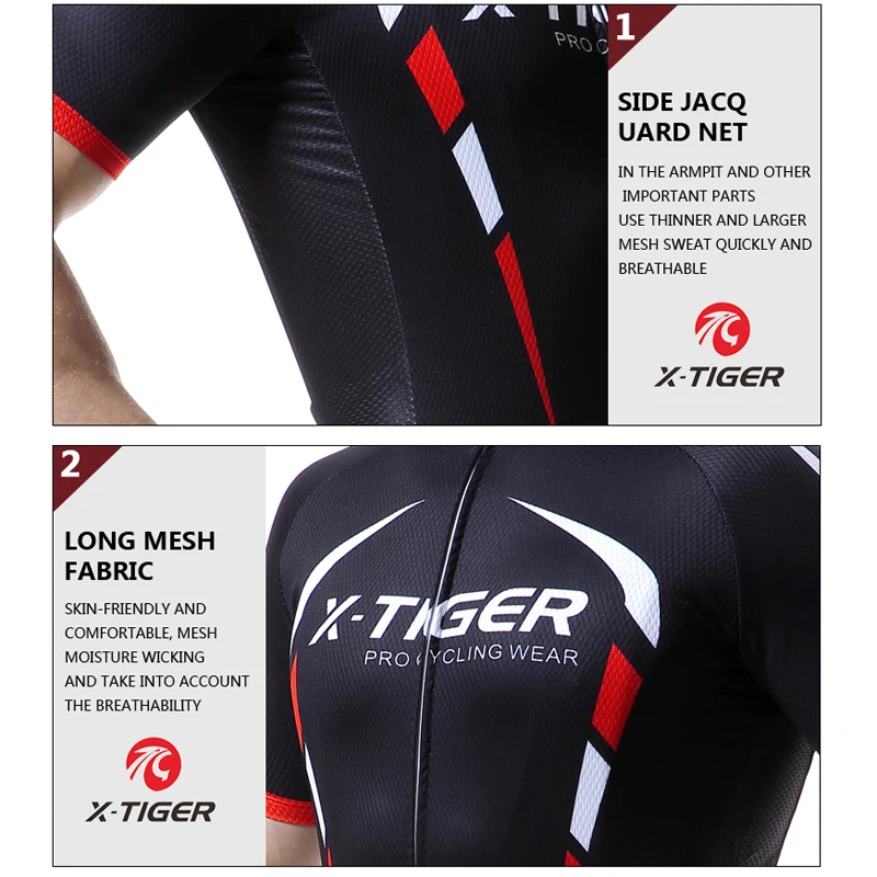 X-TIGERAnti-UV Summer Cycling Clothing 100% Polyester Sportswears Jersey MTB Bicycle Racing Bike Clothes | Спорт и развлечения