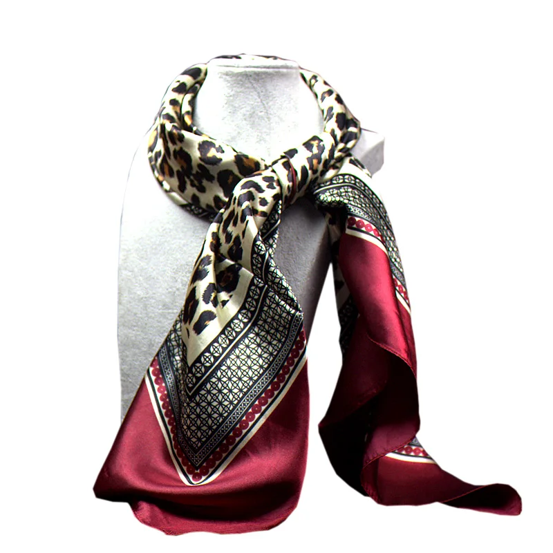 Квадратный шелковый шарф 90*90 см роскошные Брендовые женские шейные шарфы с