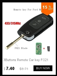 3 кнопки дистанционного брелока 433 МГц для Ford Focus Fiesta Mondeo Galaxy C-Max S-Max Focus автозапчасти без лезвия