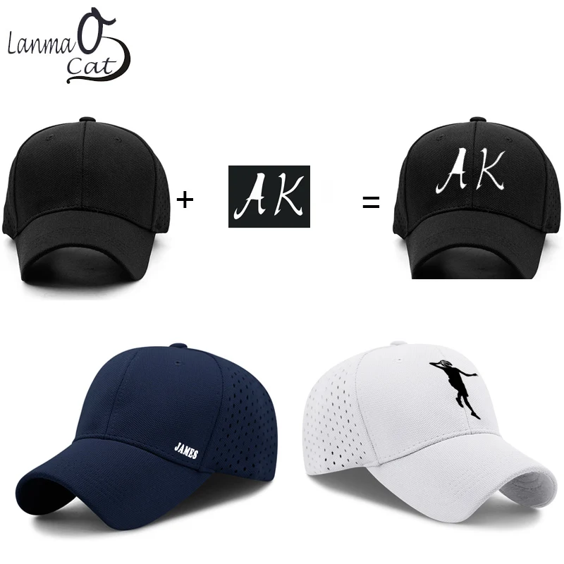 Lanmaocat дышащая сетчатая шляпа для бега дизайн на заказ папы и кошки мужская