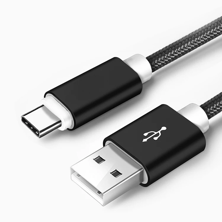 Black HANNORD USB C кабель 2A Быстрая зарядка нейлоновая оплетка type C кабель для передачи данных зарядный кабель для телефона Android samsung HUAWEI xiaomi - Цвет: Black