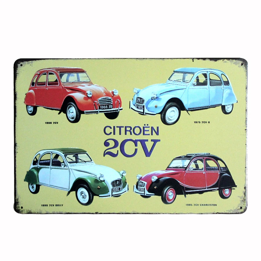 Винтажный стиль Франция 2CV декоративные металлические знаки 20x30 см железная