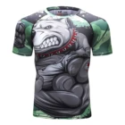 Новые мужские компрессионные рубашки с коротким рукавом, полная 3D графическая компрессионная рубашка, многофункциональные футболки для фитнеса MMA Crossfit