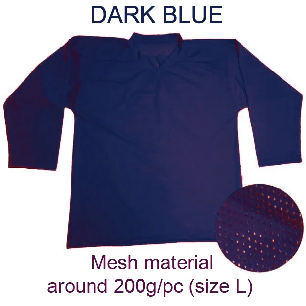 dark blue Обычная тренировочная хоккейная кофта, сетчатый материал, может нагревать печать логотипа, доступны различные цвета, Вратарский размер, пожалуйста, выберите 6XL - Цвет: dark blue