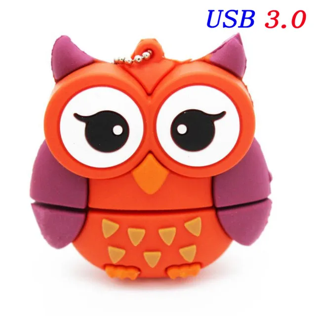Owl POWERONE USB 3,0,, Пингвин, Сова, лиса, флеш-накопитель, мультфильм, usb флеш-накопитель, флешка, 64 ГБ, 16 ГБ, 32 ГБ, U диск, карта памяти животных, подарок - Цвет: Owl