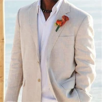 light beige linen suits beach wedding tuxedos for men custom made linen suit tailor made groom suit cool mens linen tuxedo
