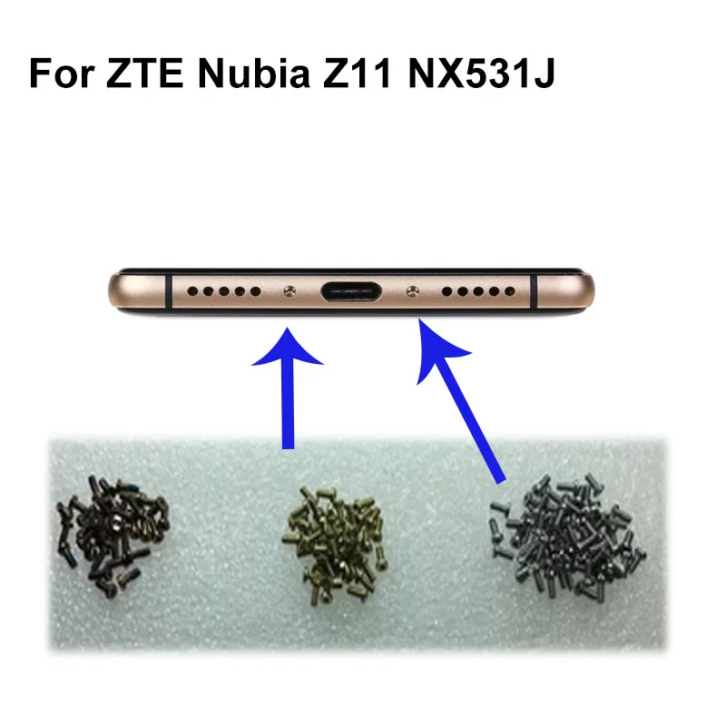 4 шт. Серебряный/черный для ZTE Nubia Z11 NX531J NX 531J Buttom Dock шурупы винт корпуса ногтей Z 11