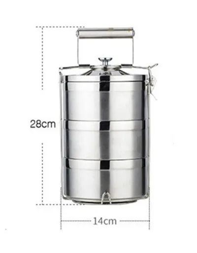 2.1 L Ланч-бокс, термос, контейнер для еды из нержавеющей стали 1,4/2,1/л, подходит для школьных Бенто-бокс для хранения, портативный Ланчбокс, столовая посуда - Цвет: 2.1 L