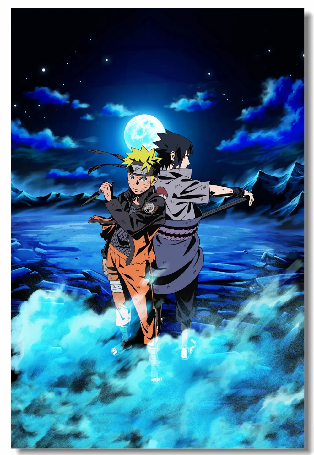 Пользовательские холст настенные картины Uzumaki постер Naruto Uchiha Sasuke Настенная