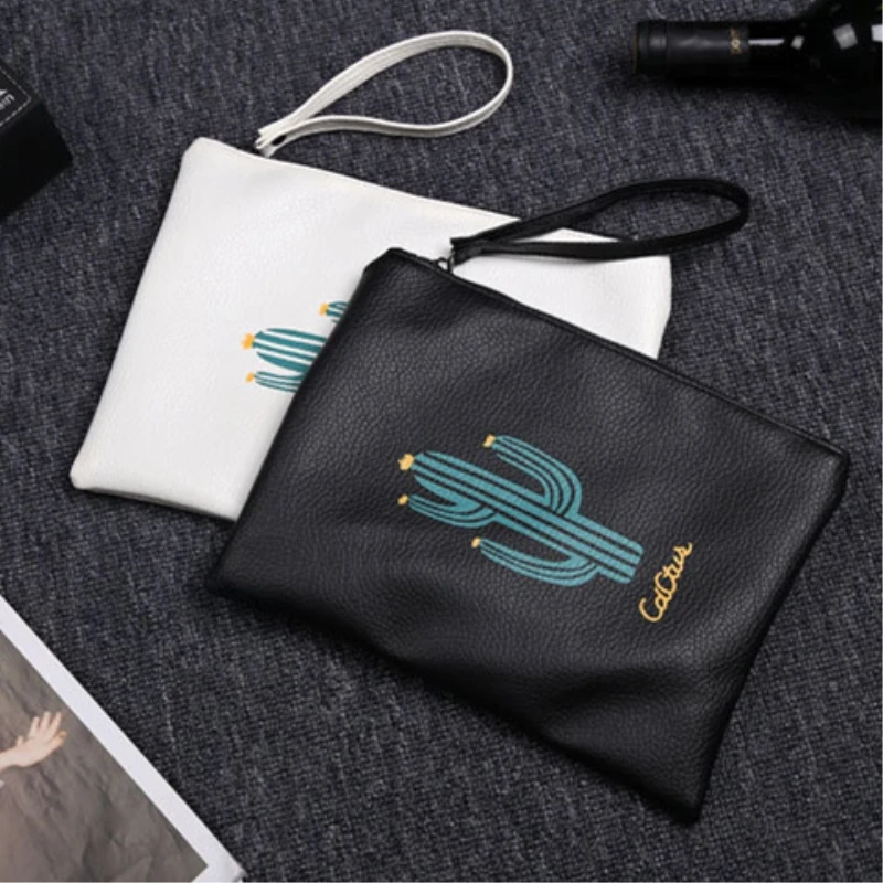 Pacgoth из искусственной кожи кактус тропических растений женщины печати молнии