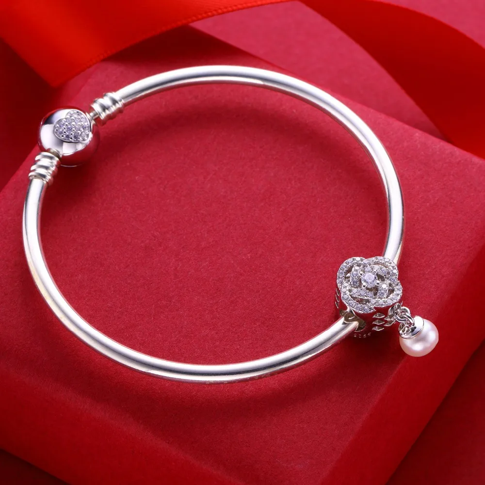 Видео! Вечный цветок жемчужный кулон серебряные бусины 925 пробы Подвески