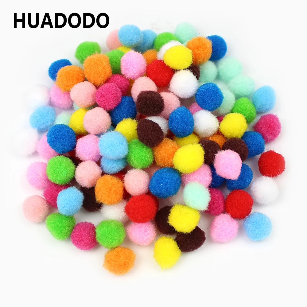 

HUADODO Colorful Pompom DIY Decoration Fluffy Plush Pompones Balls Children's Manual Educational Toys Accessories