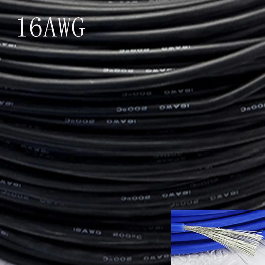 20 метров 16awg мягкий силиконовый кабель 1 27 мм2 сверхгибкий тестовый провод красный