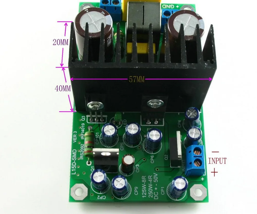 L15DSMD IRS2092S Высокая мощность 250 Вт класса D аудио Цифровой моно усилитель плата|amplifier