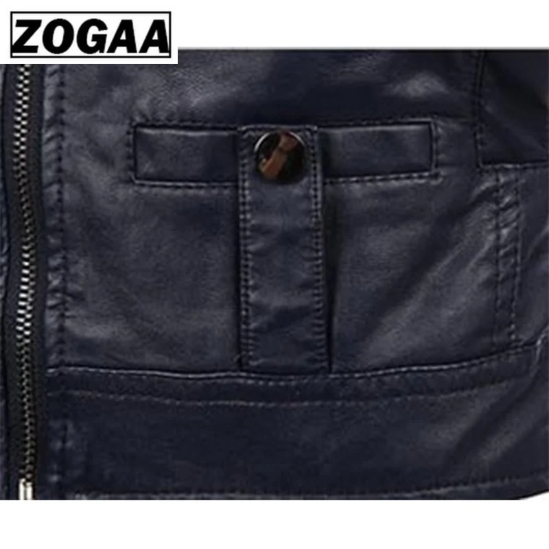 Мужская куртка с длинным рукавом ZOGAA хлопковая однотонная мотоциклетная на