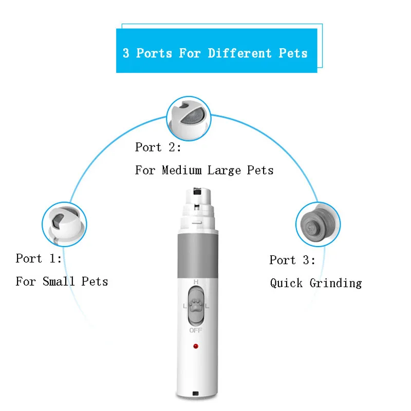 Перезаряжаемые Собака ногтей измельчители зарядка через usb Pet кусачки для тихий