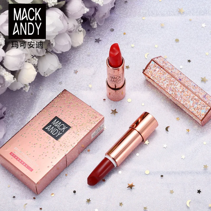 1 шт. макияж Марго Энди яркая помада красный красивый джиттер звезда Студенческая
