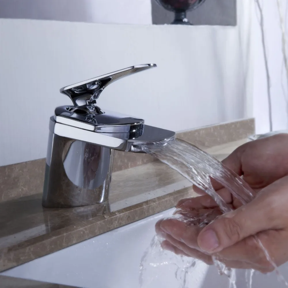 

Grifo Robinet bathroom sink faucets Krano Sprinkle Contemporary Waterfall bathroom fixtures Wasserhahn Chrome Finish torneira