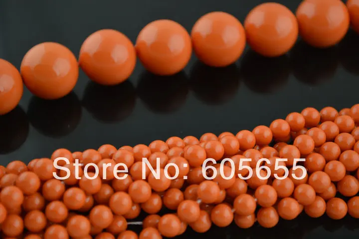 

6mm Coral Orange Color MOP Shell Round Beads Semi Precious Stone Loose Beads Free Shipping