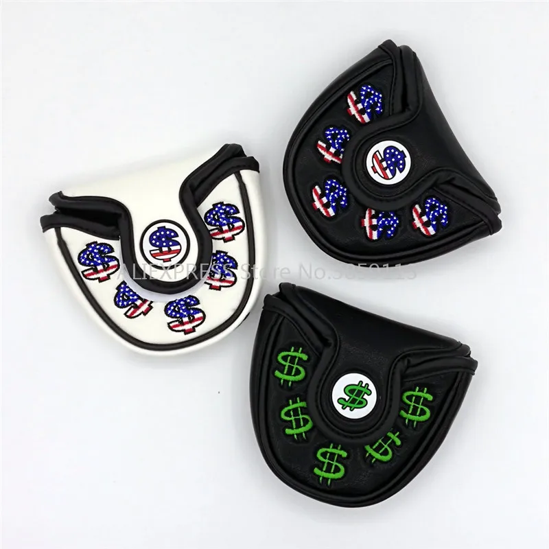 Новый доллар США Mallet Golf Putter головы крышки с магнитной застежкой PU Чехлы 3 цвета